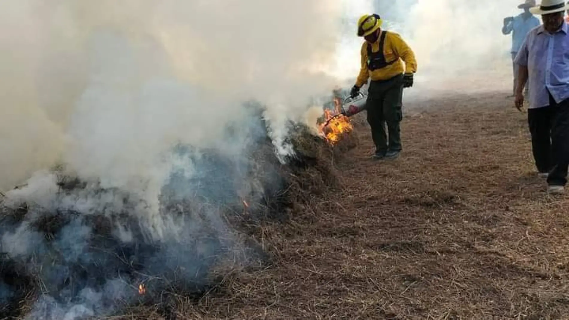 BRIGADISTAS SOFOCANDO INCENDIO